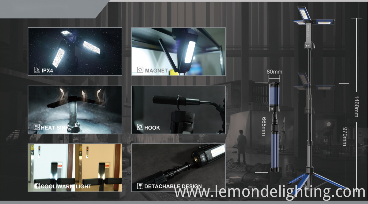 Adaptable LED Portable Magnetic Telescoping Work Light